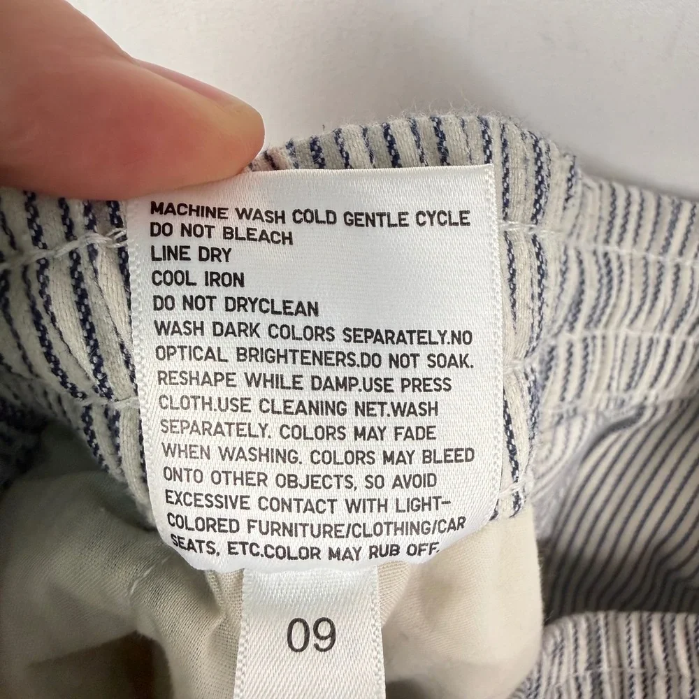 Uniqlo Men's Striped Drawstring Seersucker Wide Leg Relaxed Pants Ankle Trousers